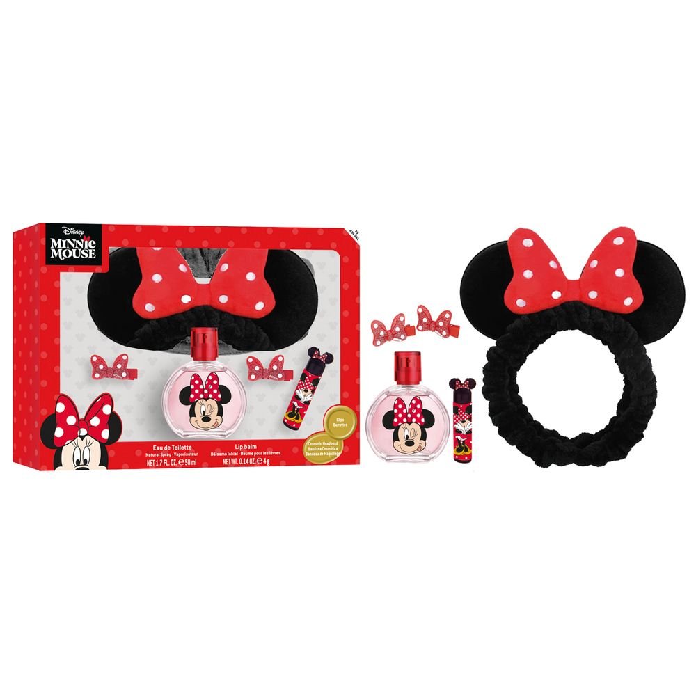 SET COLONIA 50ML + FELPA + BALSAMO LABIAL + CLIPS MINNIE | AIRVAL INTERNATIONAL S,A, | 1 UNIDAD | 8411114095752 Imagen principal del producto