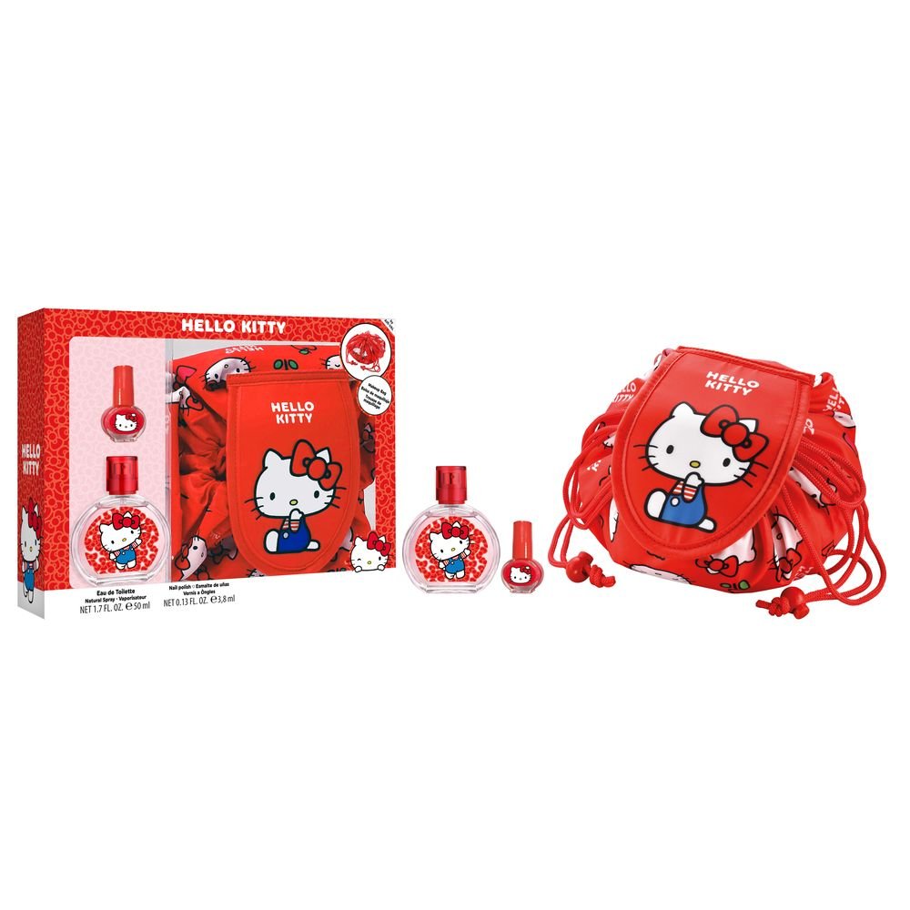 SET COLONIA 50ML + NECESER MAQUILLAJE+PINTAUÑAS HELLO KITTY | AIRVAL INTERNATIONAL S,A, | 1 UNIDAD | 8411114095837 Imagen principal del producto