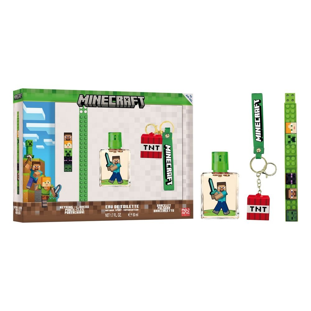 SET COLONIA 50ML + PULSERA CHARMS + LLAVERO MINECRAFT | AIRVAL INTERNATIONAL S,A, | 1 UNIDAD | 8411114095844 Imagen principal del producto