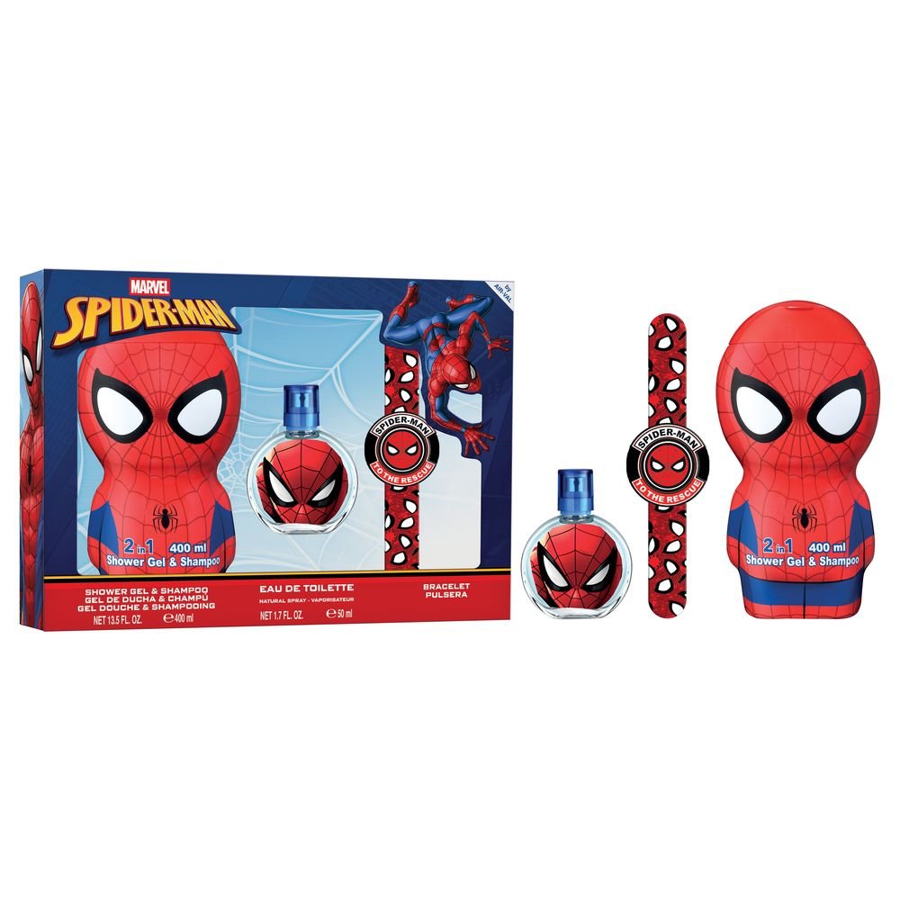 SET COLONIA 50ML + PULSERA + GEL&CHAMPU 2D 400ML SPIDERMAN | AIRVAL INTERNATIONAL S,A, | 1 UNIDAD | 8411114095899 Imagen principal del producto