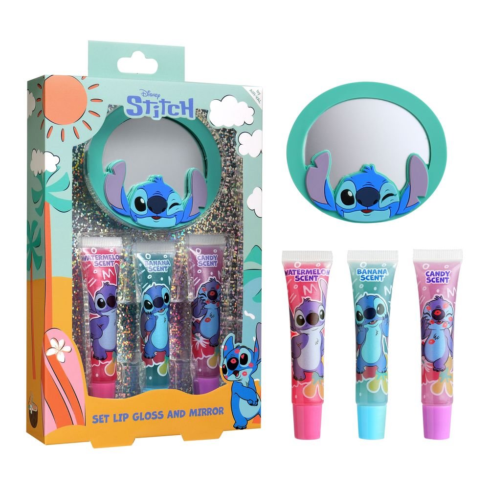 Set Stitch Brillo Labios 3 x 7,5 ml + Espejo AIRVAL Maquillaje