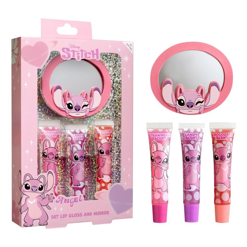 Set Angel Stitch Brillo Labios 3 x 7.5 ml con Espejo AIRVAL MAQUILLAJE