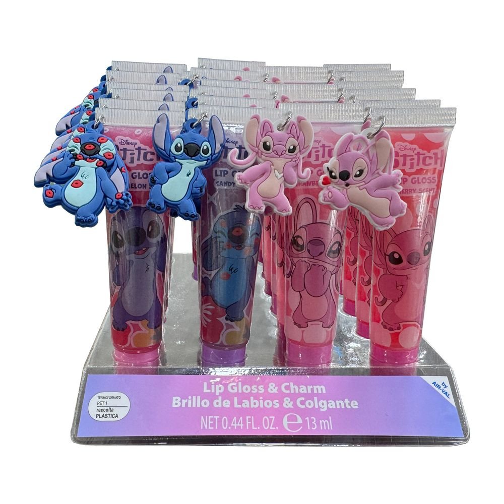 Expositor 24 Brillo Labios 13ml con Charm Angel Stitch AIRVAL MAQUILLAJE