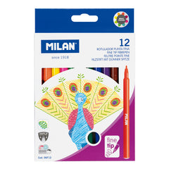Rotulador Milan Punta Fina 12 Colores Surtidos | Milan | Pack 12 Unidades