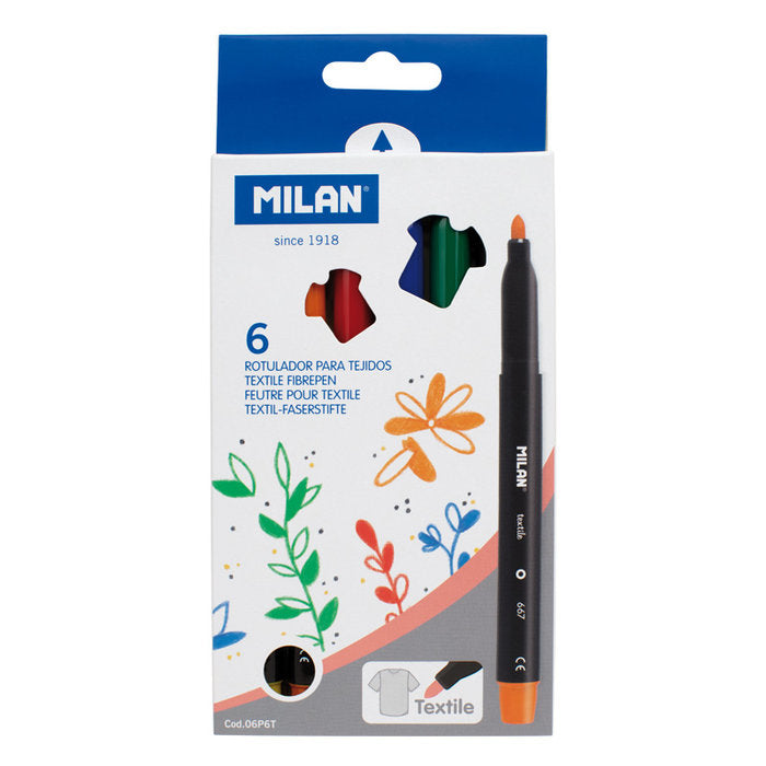 Rotuladores Tela 6 Colores Surtidos Milan | Milan | Pack 1 Unidades Imagen principal del producto