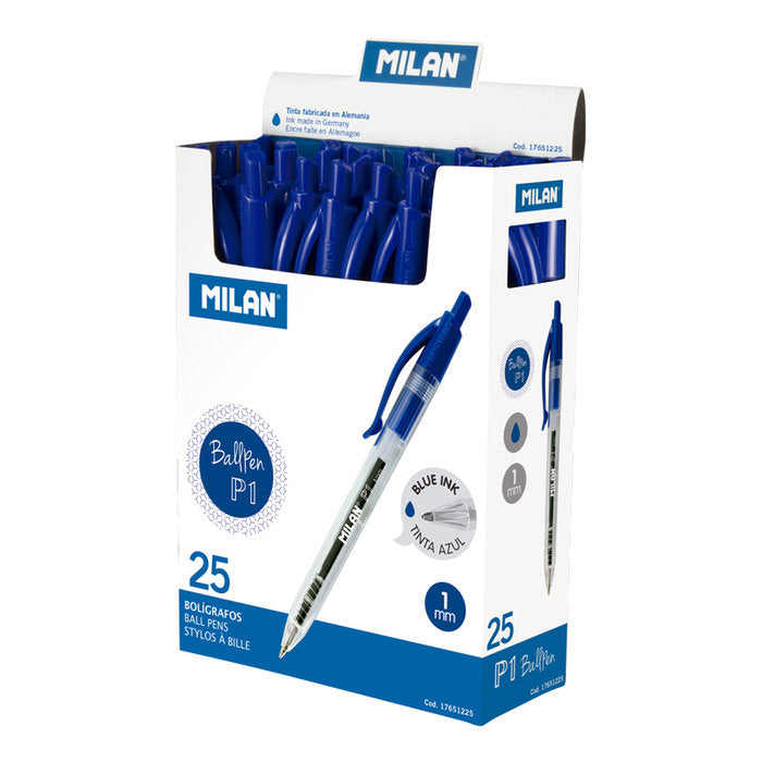 BOLIGRAFO MILAN AUTOMATICO AZUL | 25 UNIDADES | (MILAN) Imagen principal del producto