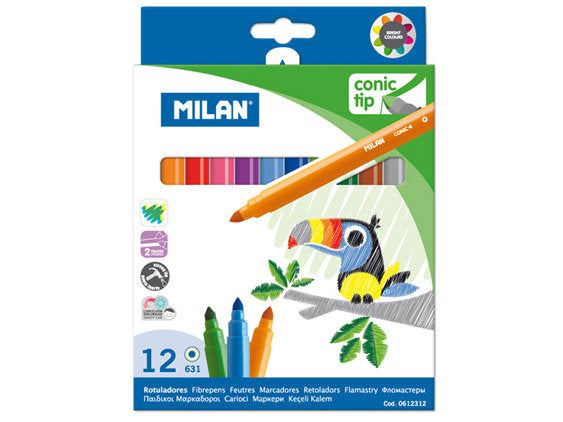 Estuche 12 rotuladores punta cónica 612 milan Imagen principal del producto