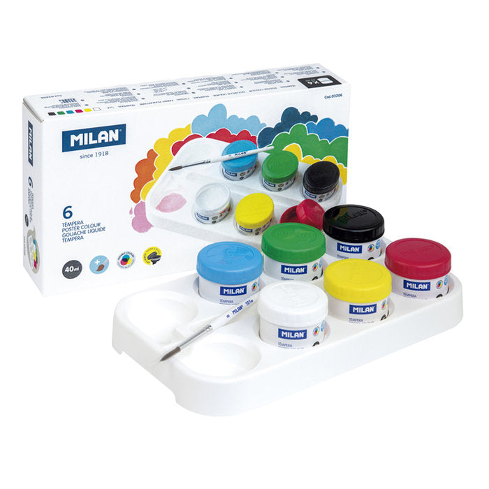 TEMPERA MILAN 40 ML 6 COLORES SURTIDOS | 1 UNIDADES | (MILAN) Imagen principal del producto