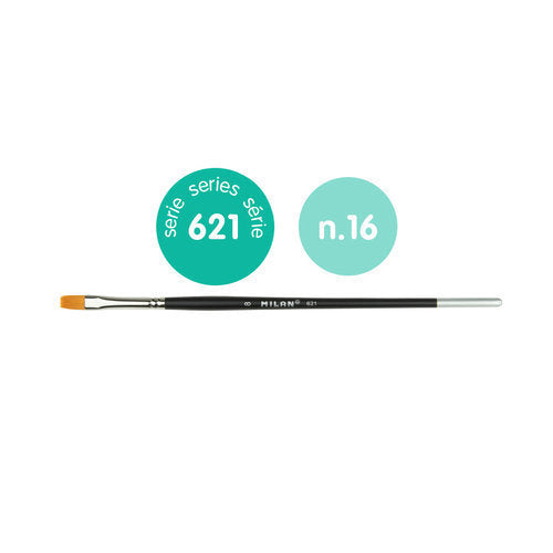 Paq/3 Pincel Sintetico Plano Nº 16 Serie 621 Mango Corto
