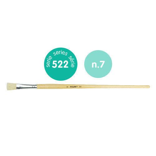 PINCEL PELO CERDA PLANO SERIE 522 Nº 7 | 6 UNIDADES | (MILAN)