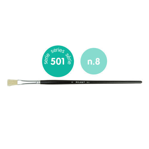 PINCEL PELO CERDA PLANO SERIE 501 Nº 8 | 6 UNIDADES | (MILAN) Imagen principal del producto
