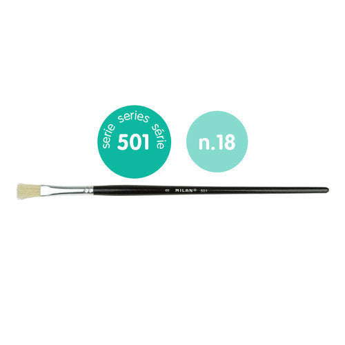PINCEL PELO CERDA PLANO SERIE 501 Nº 18 | 4 UNIDADES | (MILAN) Imagen principal del producto