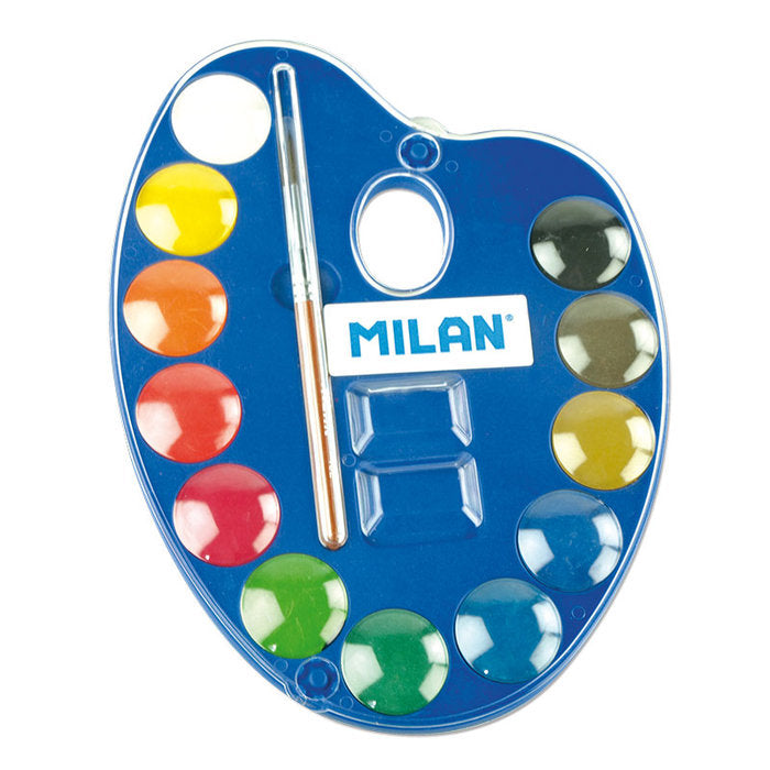 ACUARELA MILAN 12 COLORES 25MM CON PINCEL | 1 UNIDADES | (MILAN) Imagen principal del producto