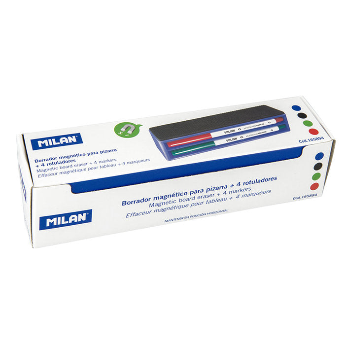 Borrador Magnético Pizarra con 4 Rotuladores Milan Imagen principal del producto