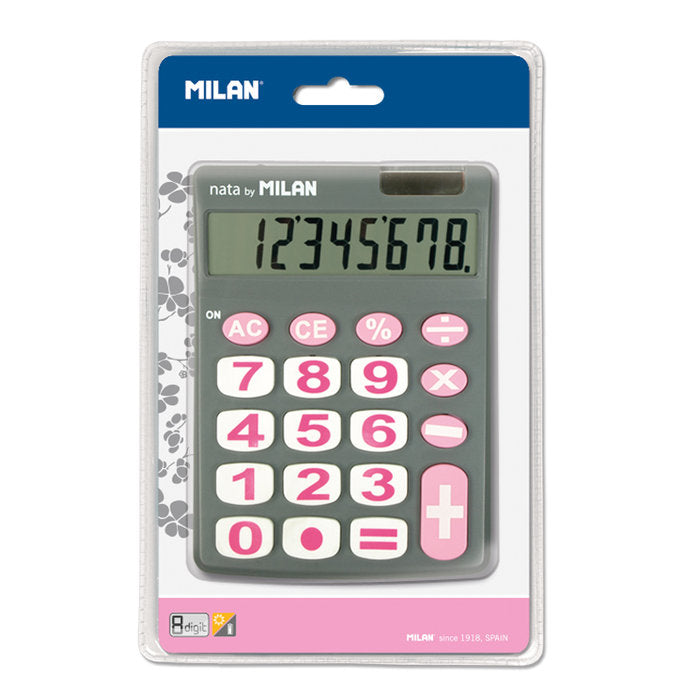 CALCULADORA MILAN BLISTER 8 DIGITOS TECLAS GRANDES GRIS | 1 UNIDADES | (MILAN)