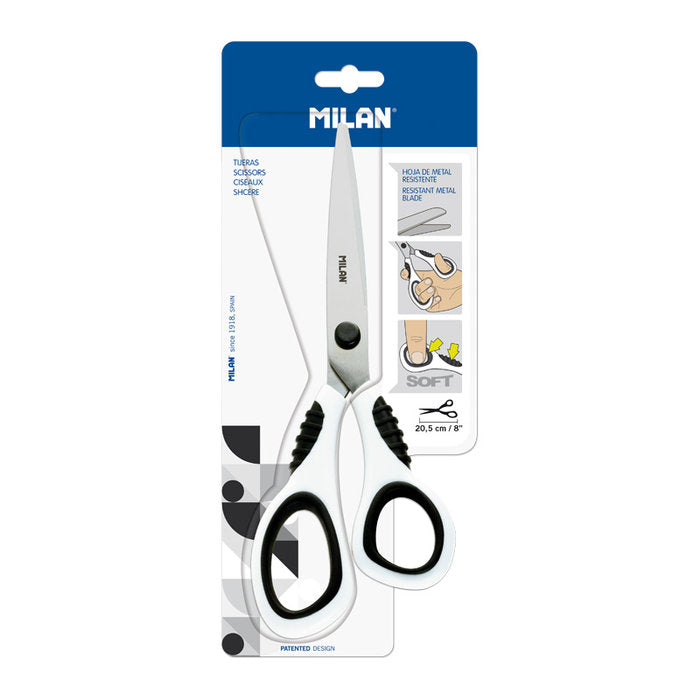 Tijeras de Oficina Blancas 20,5 cm Milan Pack 1