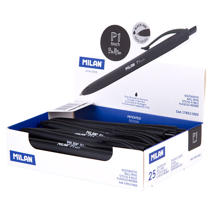 BOLIGRAFO MILAN P1 TOUCH NEGRO | 25 UNIDADES | (MILAN)