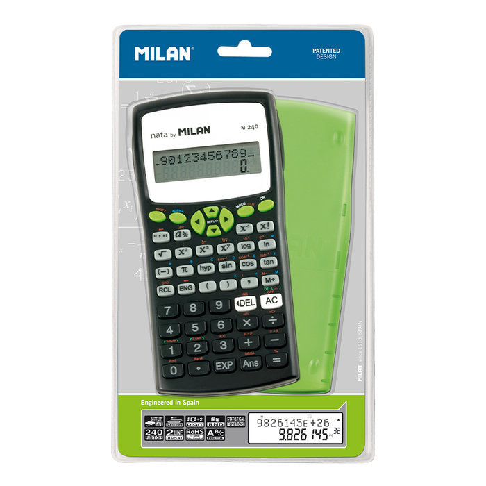 CALCULADORA MILAN CIENTIFICA VERDE M240 | 1 UNIDADES | (MILAN)