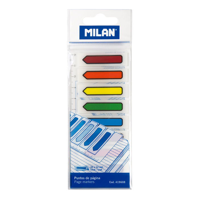 Banderitas Adhesivas Milan 45x12 mm 8 Colores Surtidos