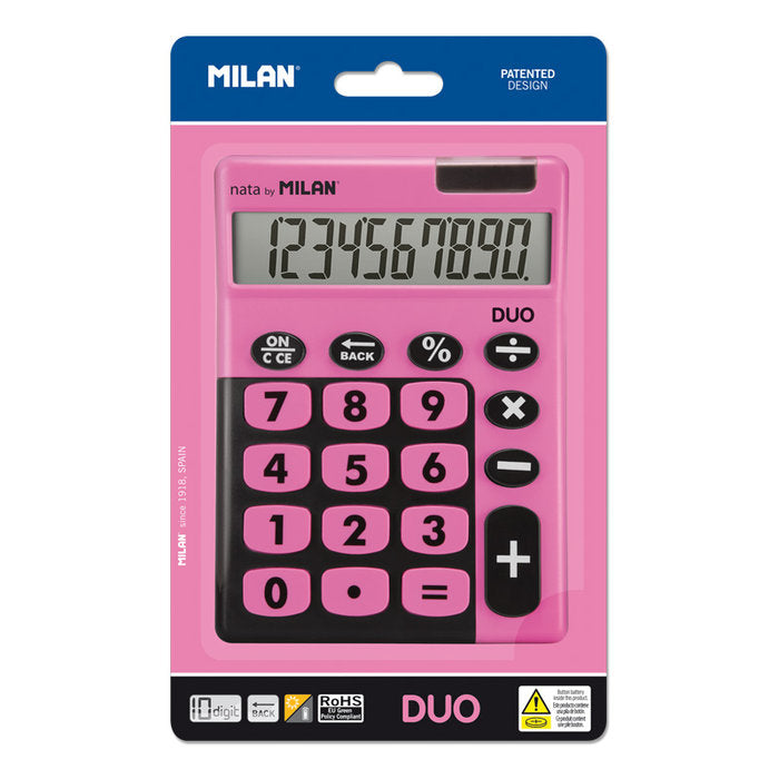 CALCULADORA MILAN DUO 10 DIGITOS ROSA | 1 UNIDADES | (MILAN) Imagen principal del producto