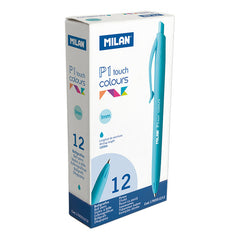 BOLIGRAFO MILAN P1 TOUCH COLOURS AZUL TURQUESA | 12 UNIDADES | (MILAN)