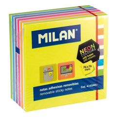 TACO NOTAS ADHESIVAS MILAN 76X76 MM 6 COLORES 400 HOJAS | 12 UNIDADES | (MILAN)