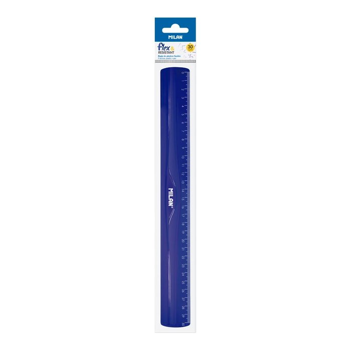 REGLA MILAN 30CM FLEXIBLE AZUL | 24 UNIDADES | (MILAN)