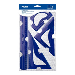 JUEGO REGLAS MILAN 30CM FLEXIBLE AZUL | 24 UNIDADES | (MILAN)