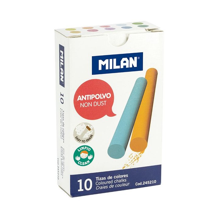 Estuche 10 Tizas Antipolvo Color Milan Imagen principal del producto