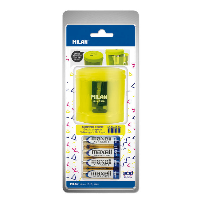 Afilalapices Electrico Maxi Alta Capacidad Amarillo Milan