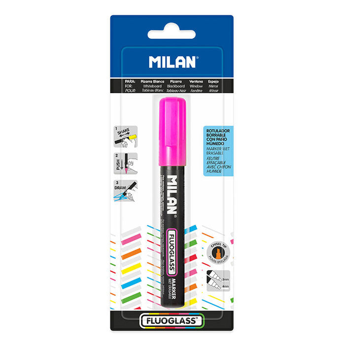 Blister Fluoglass Punta Biselada 2-4 mm Rosa Milan
