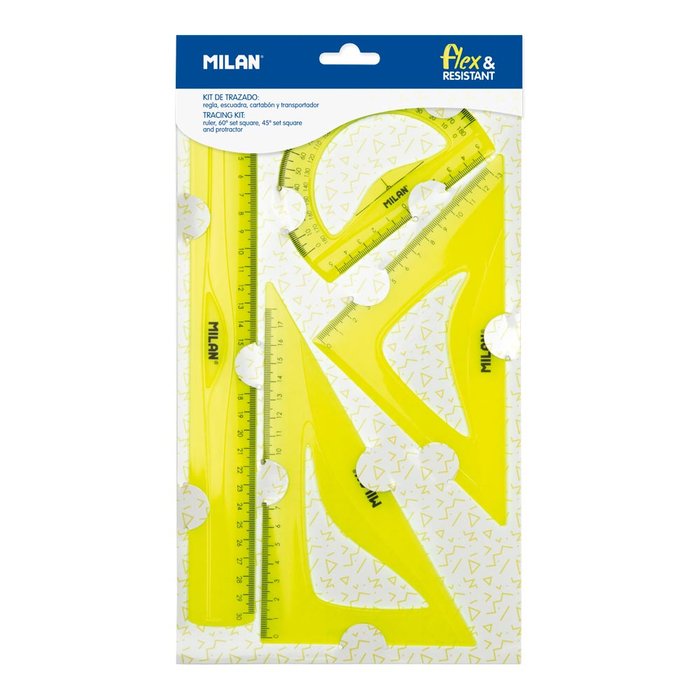 Estuche de Dibujo Flexible 4 Piezas 30CM Amarillo
