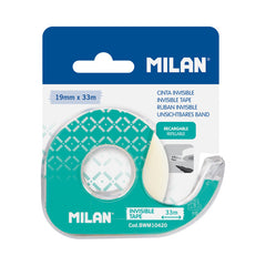 CINTA ADHESIVA MILAN INVISIBLE 19 MM X 33 M BLISTER | 12 UNIDADES | (MILAN)