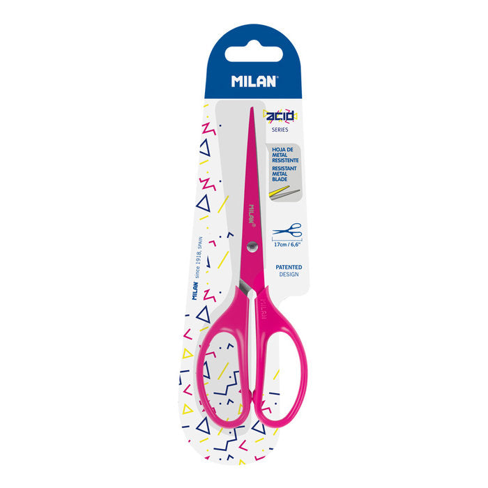 TIJERA MILAN OFICINA 17 CM ACID ROSA BLISTER | 12 UNIDADES | (MILAN) Imagen principal del producto