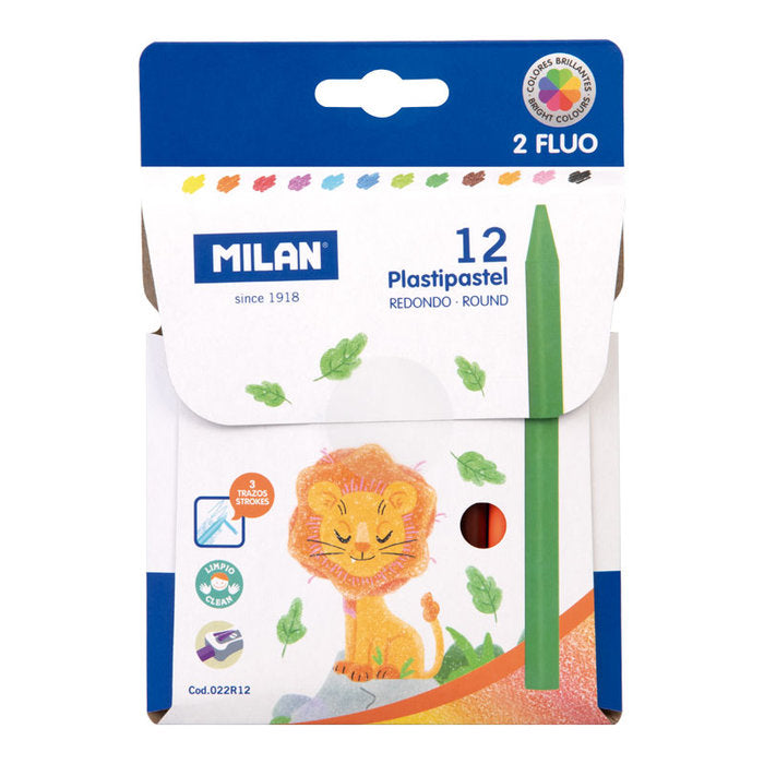 CERAS MILAN PLASTIPASTEL 12 COLORES SURTIDOS | 20 UNIDADES | (MILAN) Imagen principal del producto