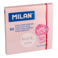 NOTA SUPER ADHESIVA MILAN 76X76 90 HOJAS ROSA PASTEL | 10 UNIDADES | (MILAN)