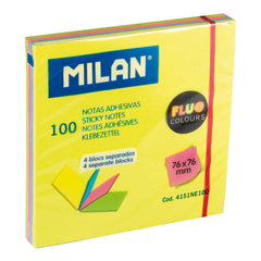 NOTA ADHESIVA MILAN 76X76 100 HOJAS 4 BLOCS SEPARADOS COLORE | 12 UNIDADES | (MILAN)