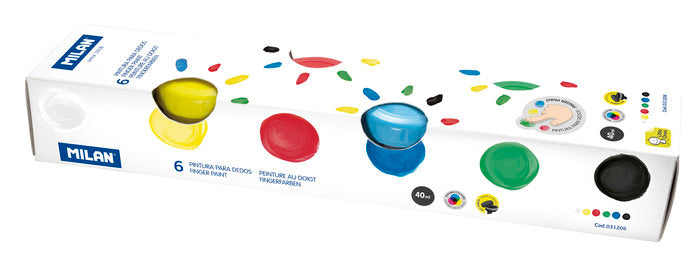 PINTURA PARA DEDOS MILAN 40ML 6 COLORES SURTIDOS | MILAN | 1 UNIDAD | 8411574093077 Imagen principal del producto