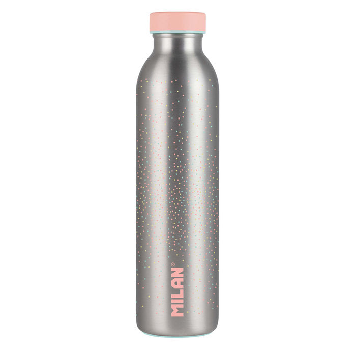 BOTELLA ISOTERMICA ACERO INOXIDABLE 591ML SERIE SILVER ROSA | MILAN DISEÑO | 1 UNIDAD | 8411574093831 Imagen principal del producto