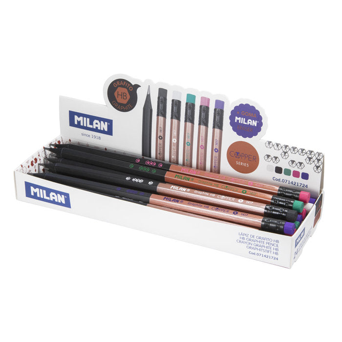 LAPIZ DE GRAFITO MILAN HB CON GOMA SERIE COPPER | 24 UNIDADES | (MILAN) Imagen principal del producto