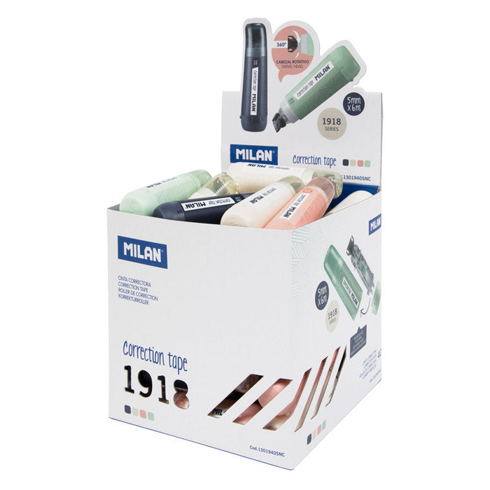 BOMBONERA 40 CINTA CORRECTORA MILAN 5MMX 6 M SERIE 1918 | 40 UNIDADES | (MILAN)
