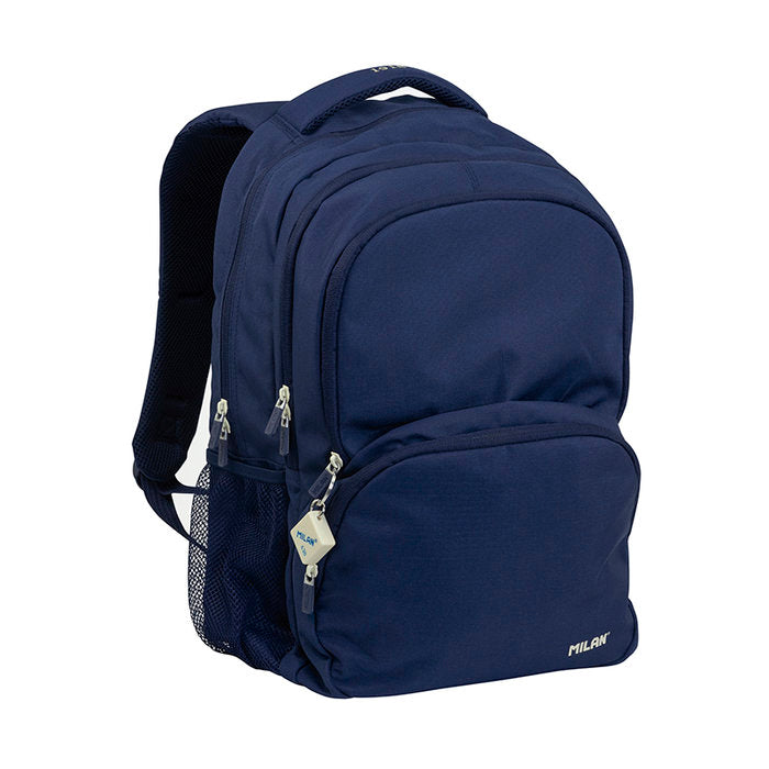 MOCHILA ESCOLAR 4 CREMALLERAS (25L) SERIE 1918 AZUL MARINO | MILAN DISEÑO Imagen principal del producto