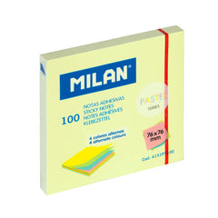 TACOS NOTAS ADHESIVAS 76X76MM 100H COLORES ALTERNOS PASTEL | 10 UNIDADES | (MILAN)