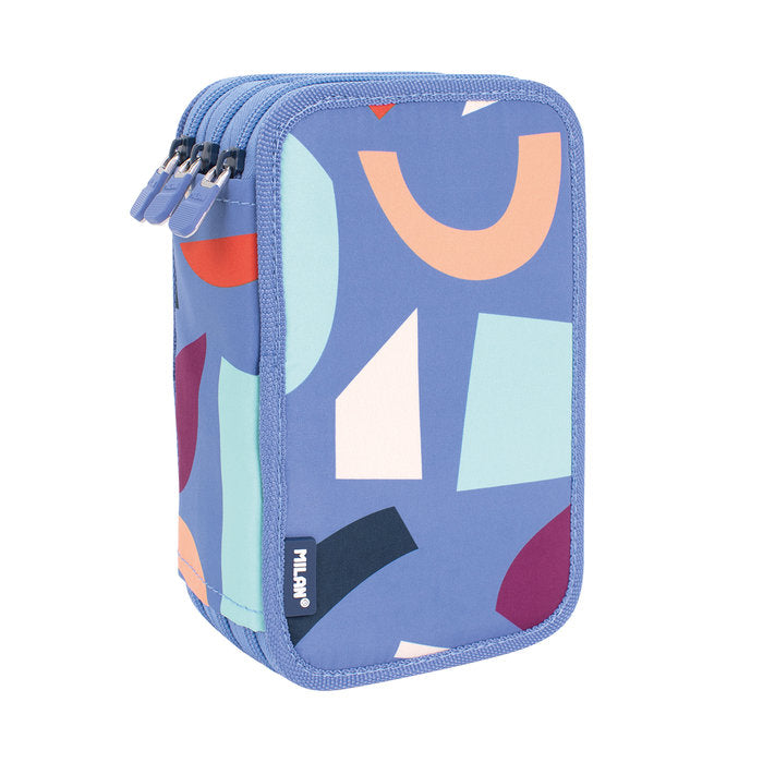 Plumier 3 Pisos con Contenido Serie Fun Animals Azul Milan Diseño