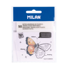 NOTAS ADHESIVAS MILAN 76X76MM TRANSPARENTE BLANCO | 18 UNIDADES | (MILAN)