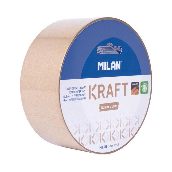 CINTA ADHESIVA DE PAPEL KRAFT 50 MM X 50 M | 1 UNIDADES | (MILAN) Imagen principal del producto