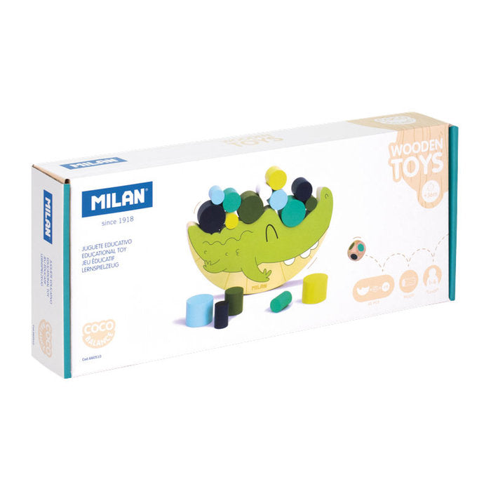 Juguete educativo de madera Cilindros apilables Coco Balance Milan