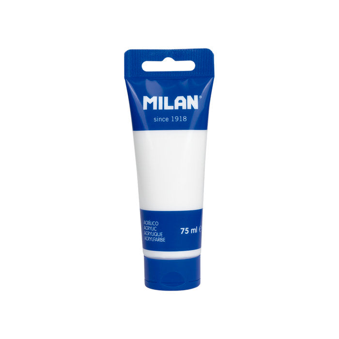 PINTURA ACRILICA MILAN TUBO 75 ML BLANCO | 6 UNIDADES | (MILAN)