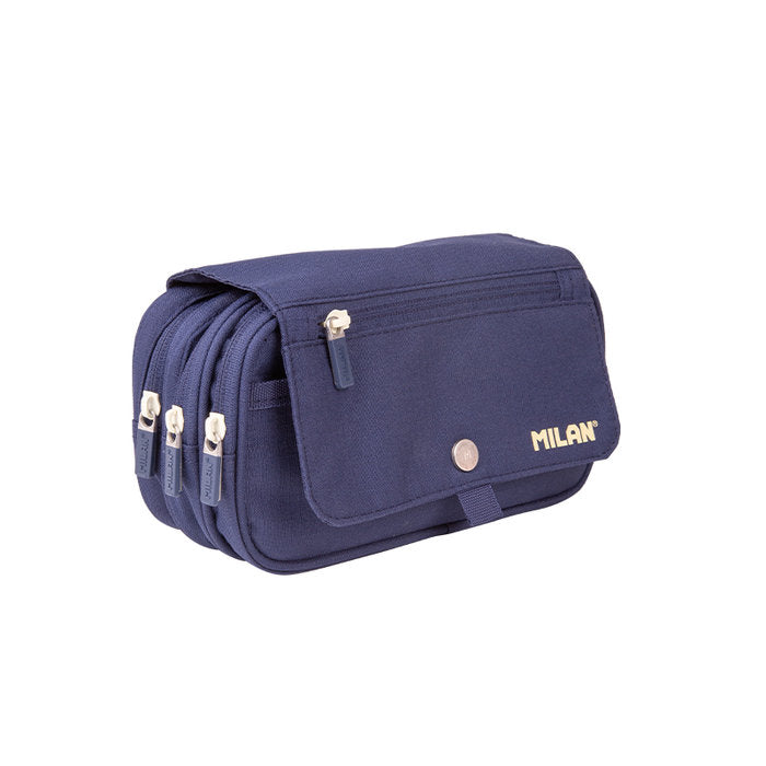 PORTATODO MILAN 4 CREMALLERAS CON SOLAPA 1918 AZUL | MILAN DISEÑO Imagen principal del producto