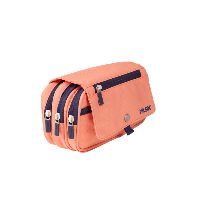 PORTATODO MILAN 4 CREMALLERAS CON SOLAPA 1918 ROSA | MILAN DISEÑO Imagen principal del producto